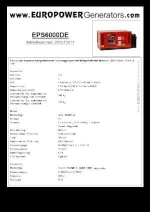 Grupos electrógenos diesel Europower EPS6000DE (S)