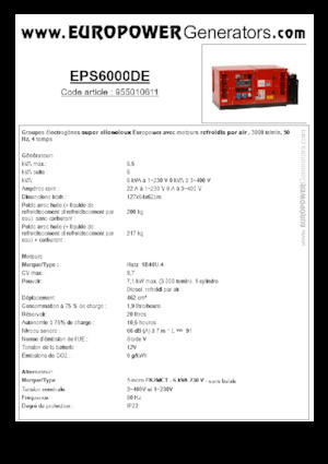 Grupos electrógenos diesel Europower EPS6000DE (S)