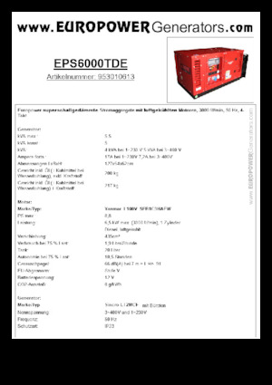 Grupos electrógenos diesel Europower EPS6000TDE (S)