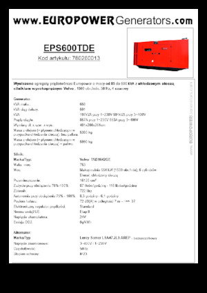 Grupos electrógenos diesel Europower EPS600TDE (LS)