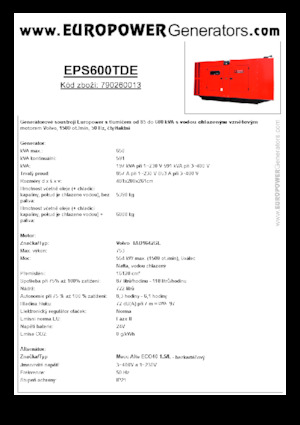 Grupos electrógenos diesel Europower EPS600TDE (MA)