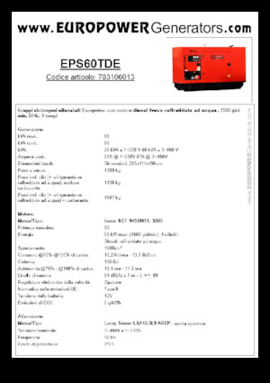 Grupos electrógenos diesel Europower EPS60TDE (LS)