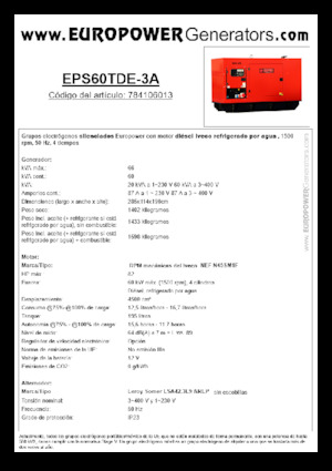 Grupos electrógenos diesel Europower EPS60TDE-3A (LS)