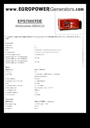 Grupos electrógenos diesel Europower EPS7000TDE (S)