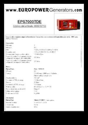 Grupos electrógenos diesel Europower EPS7000TDE (S)