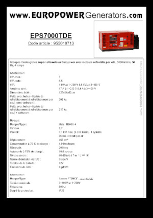 Grupos electrógenos diesel Europower EPS7000TDE (S)