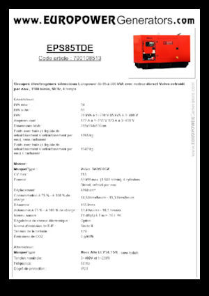 Grupos electrógenos diesel Europower EPS85TDE (MA)