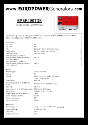 Grupos electrógenos diesel Europower EPSR100TDE (LS)