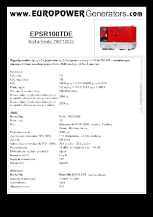 Grupos electrógenos diesel Europower EPSR100TDE (MA)