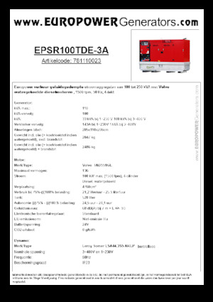 Grupos electrógenos diesel Europower EPSR100TDE-3A (LS)