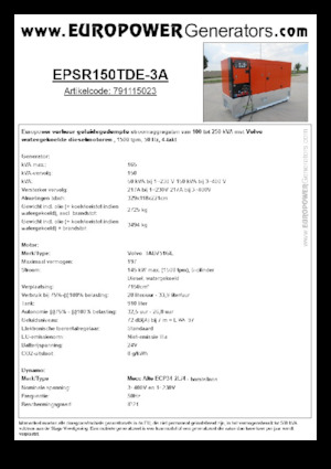 Grupos electrógenos diesel Europower EPSR150TDE-3A (MA)