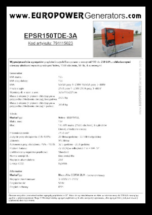 Grupos electrógenos diesel Europower EPSR150TDE-3A (MA)