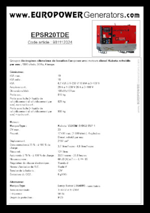 Grupos electrógenos diesel Europower EPSR20TDE (LS)