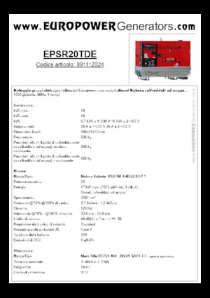 Grupos electrógenos diesel Europower EPSR20TDE (MA)
