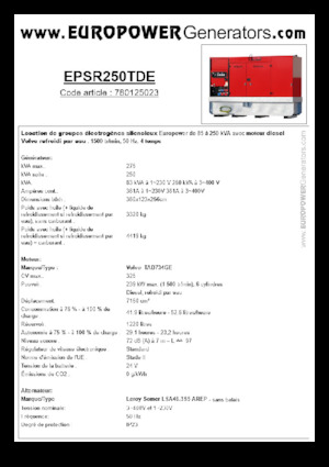 Grupos electrógenos diesel Europower EPSR250TDE (LS)