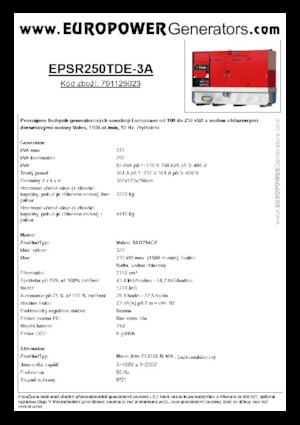 Grupos electrógenos diesel Europower EPSR250TDE-3A (MA)