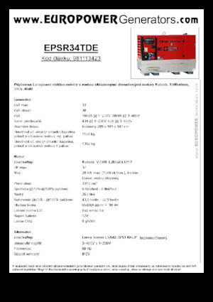 Grupos electrógenos diesel Europower EPSR34TDE (LS)