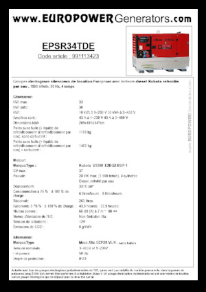 Grupos electrógenos diesel Europower EPSR34TDE (MA)