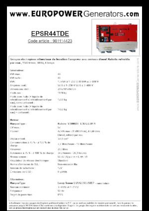 Grupos electrógenos diesel Europower EPSR44TDE (LS)