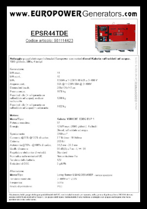 Grupos electrógenos diesel Europower EPSR44TDE (LS)