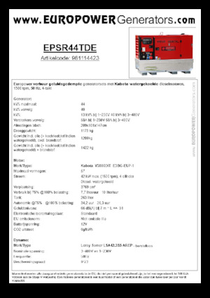 Grupos electrógenos diesel Europower EPSR44TDE (LS)
