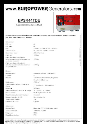 Grupos electrógenos diesel Europower EPSR44TDE (MA)