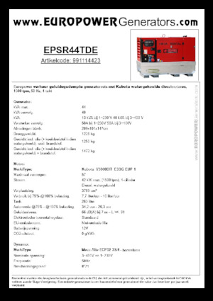 Grupos electrógenos diesel Europower EPSR44TDE (MA)
