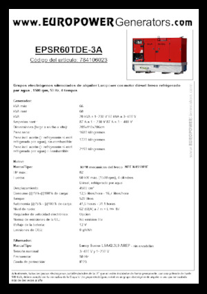 Grupos electrógenos diesel Europower EPSR60TDE-3A (LS)