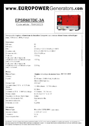 Grupos electrógenos diesel Europower EPSR60TDE-3A (MA)