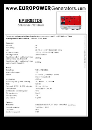 Grupos electrógenos diesel Europower EPSR85TDE (LS)