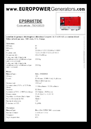 Grupos electrógenos diesel Europower EPSR85TDE (MA)