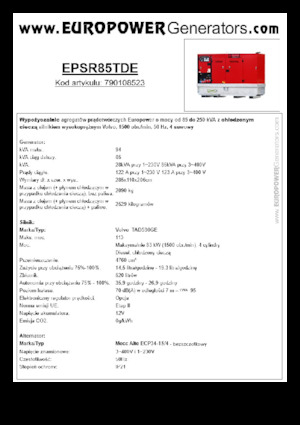 Grupos electrógenos diesel Europower EPSR85TDE (MA)