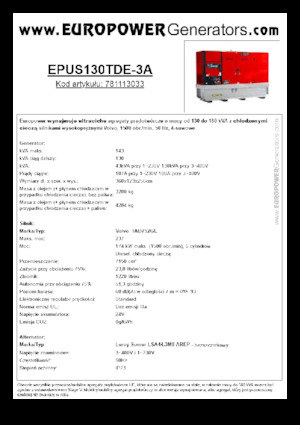 Grupos electrógenos diesel Europower EPUS130TDE-3A (LS)