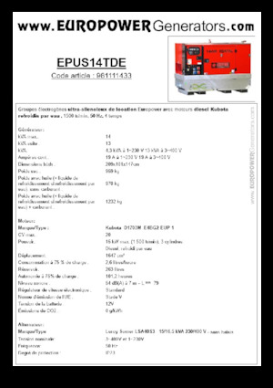 Grupos electrógenos diesel Europower EPUS14TDE (LS)