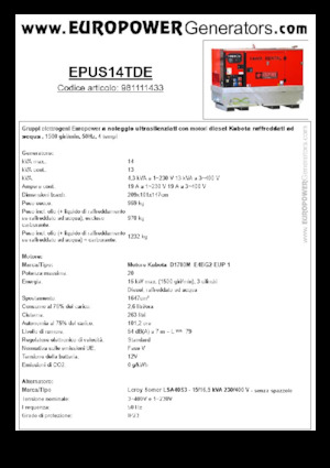 Grupos electrógenos diesel Europower EPUS14TDE (LS)