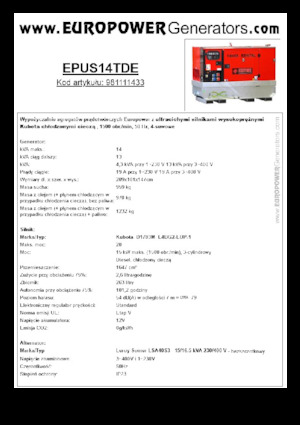 Grupos electrógenos diesel Europower EPUS14TDE (LS)