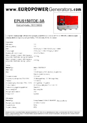 Grupos electrógenos diesel Europower EPUS150TDE-3A (LS)