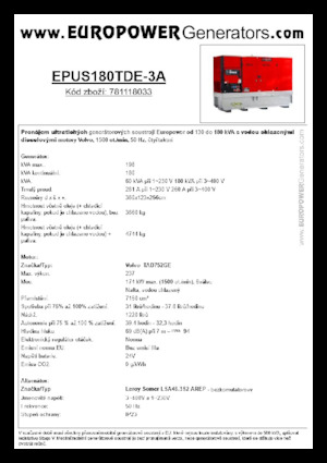Grupos electrógenos diesel Europower EPUS180TDE-3A (LS)