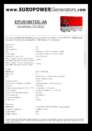 Grupos electrógenos diesel Europower EPUS180TDE-3A (LS)