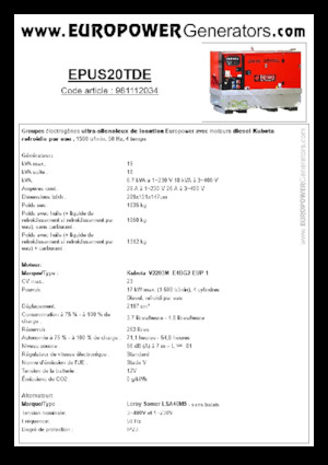 Grupos electrógenos diesel Europower EPUS20TDE (LS)