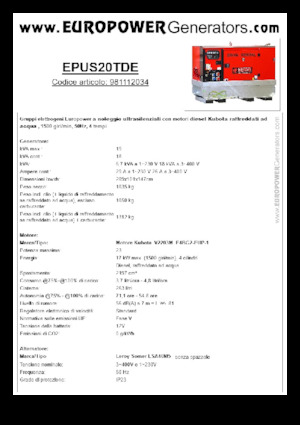 Grupos electrógenos diesel Europower EPUS20TDE (LS)