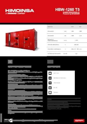 Grupos electrógenos diesel HIMOINSA HBW-1260 T5