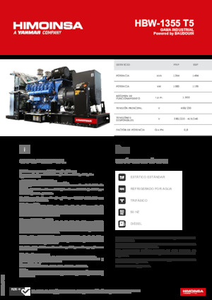 Grupos electrógenos diesel HIMOINSA HBW-1355 T5