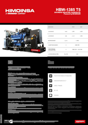 Grupos electrógenos diesel HIMOINSA HBW-1385 T5