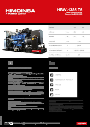 Grupos electrógenos diesel HIMOINSA HBW-1385 T5