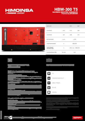 Grupos electrógenos diesel HIMOINSA HBW-300 T5