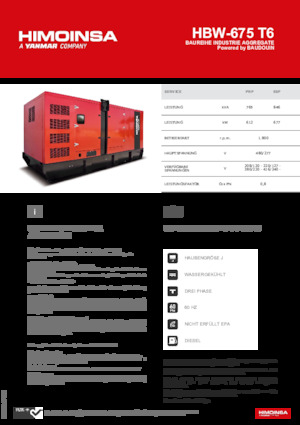 Grupos electrógenos diesel HIMOINSA HBW-675 T6