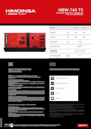 Grupos electrógenos diesel HIMOINSA HBW-745 T5