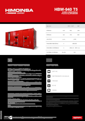 Grupos electrógenos diesel HIMOINSA HBW-940 T5