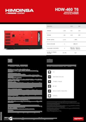 Grupos electrógenos diesel HIMOINSA HDW-460 T6